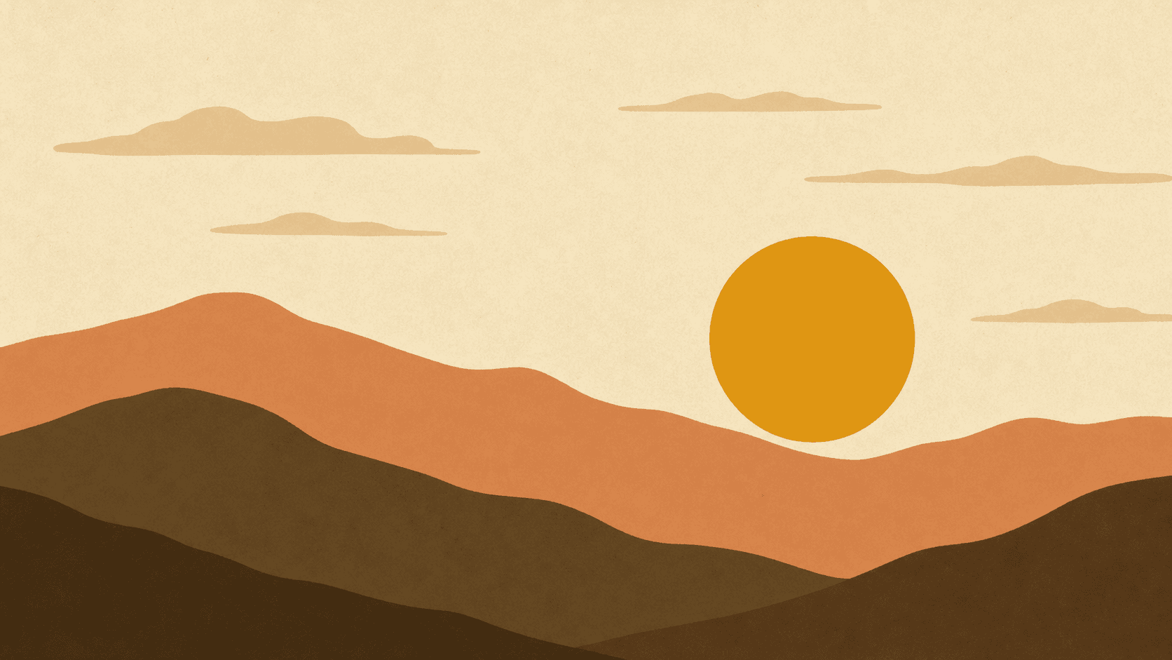 Layered hills under a warm dusk sky