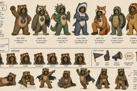 Thalia V: mascot sheet 3 - animals