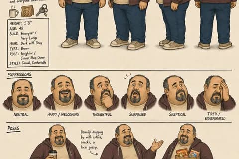 Gus M. model sheet