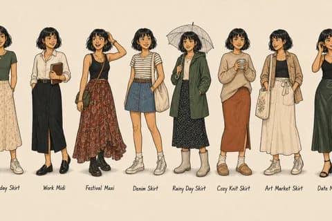 Nora R: outfit sheet 2 - skirts